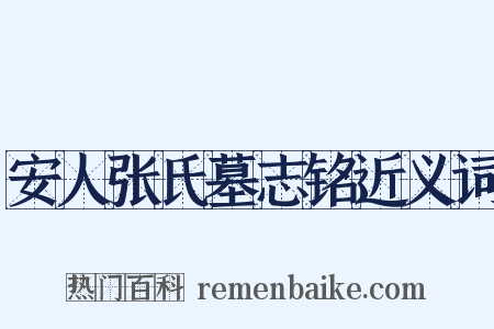 安人张氏墓志铭近义词是什么意思的图片